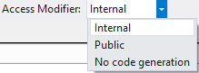 Public access modifier in resource file