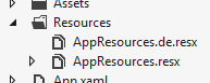 Different resource files in Solution Explorer